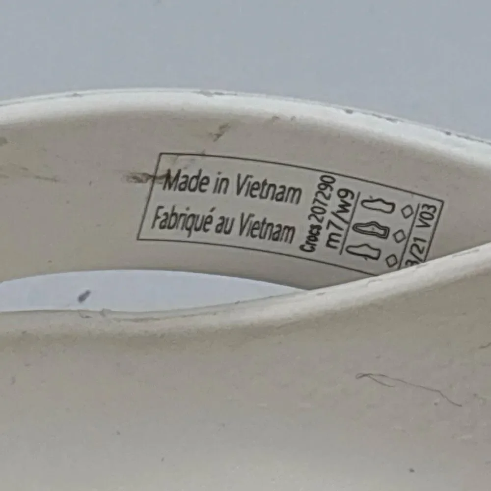 Crocs Crocband 3D Shapes Clog White Rainbow Style 207290 Unisex Men's 7 W 9 - Picture 8 of 9